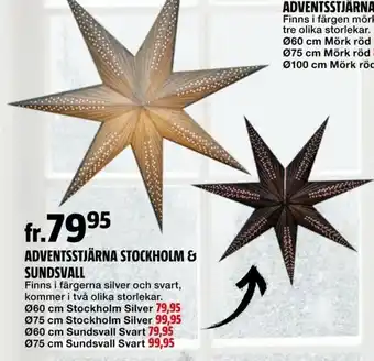 Adventsstjärna Stockholm & Sundsvall Ø60 cm