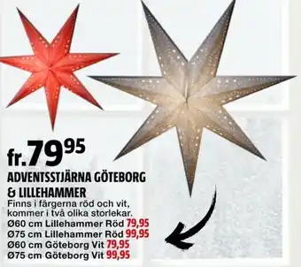 Bauhaus Adventsstjärna Göteborg & Lillehammer Ø60 cm erbjuda