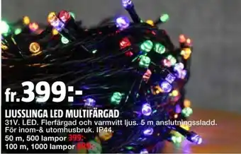 Ljusslinga Led Multifärgad 50m 500 lampor
