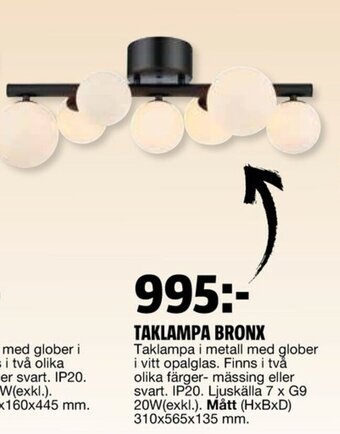 Bauhaus Taklampa Bronx erbjuda