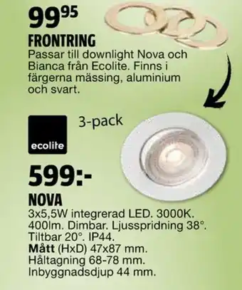 Bauhaus ecolite Nova 3-pack erbjuda
