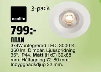 Bauhaus ecolite Titan 3-pack erbjuda