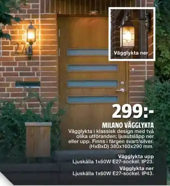 Konstsmide Milano Vägglykta 380x160x290 mm
