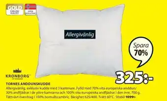 JYSK Kronborg Tornes Anddunskudde 50x60 erbjuda
