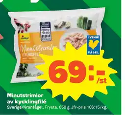 Stora Coop Minutstrimlor av kycklingfilé erbjuda