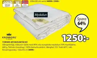 JYSK Kronborg Tornes Myskduntäcke 150x210 cm erbjuda