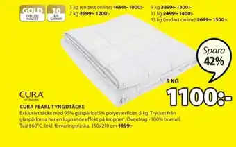 JYSK Cura Pearl Tyngdtäcke 150x210cm erbjuda