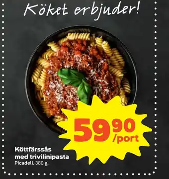 Stora Coop Köttfärssås med trivilinipasta erbjuda