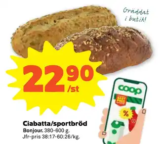 Stora Coop Ciabatta/sportbröd erbjuda