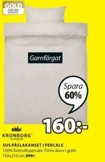 JYSK Kronborg Sus Påslakanset I Percale 150x210 cm erbjuda