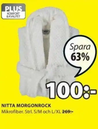 JYSK Nitta Morgonrock S/M och L/XL erbjuda