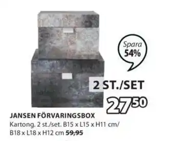 JYSK Jasnen Förvaringsbox B18 x L18 x H12 cm erbjuda