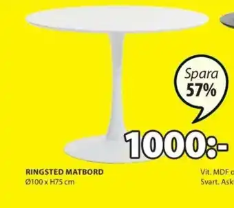 JYSK Ringsted Matbord Ø100 x H75 cm erbjuda