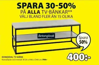 Dokkedal TV-Bänk B120 x H46 x D40cm