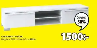Aakirkeby TV-Bänk B180 x H38 x D45cm