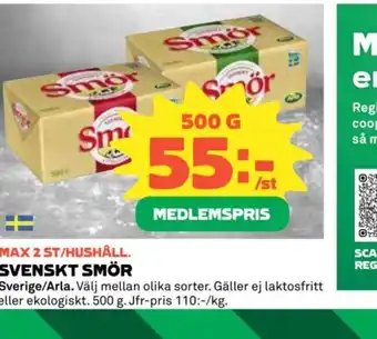 Coop Svenskt smör erbjuda