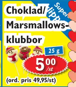 T-jarlen Choklad/ Marsmallowsklubbor erbjuda