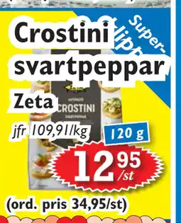 T-jarlen Crostini svartpeppar erbjuda