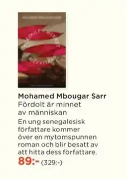 Akademibokhandeln Mohamed Mbougar Sarr Fördolt är minnet av människan erbjuda