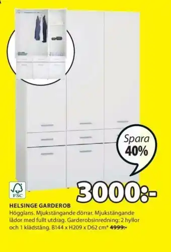JYSK Helsinge Garderob erbjuda