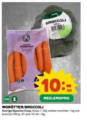 Coop Daglivs Morötter/broccoli erbjuda