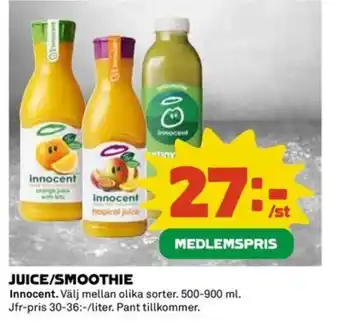 Coop Daglivs INNOCENT Juice/smoothie erbjuda