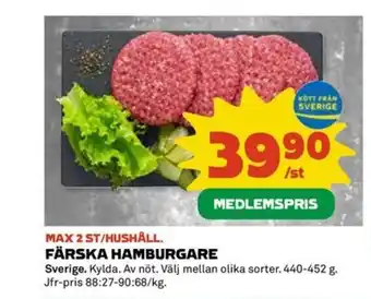 Coop Daglivs Färska hamburgare erbjuda