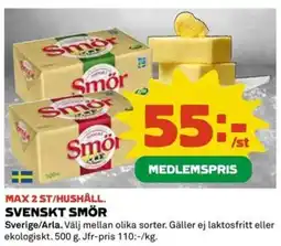 Coop Daglivs ARLA Svenskt smör erbjuda