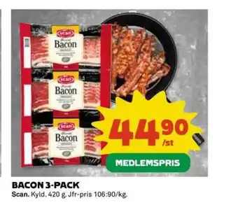 Coop Daglivs SCAN Bacon 3-pack erbjuda