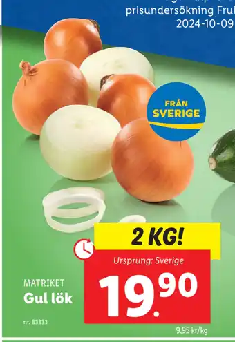 Lidl Gul lök erbjuda