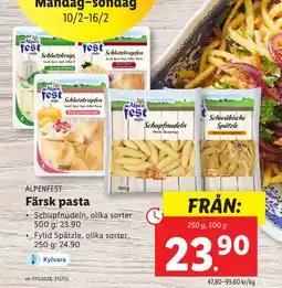 Lidl Färsk pasta erbjuda