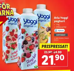 Lidl Arla Yoggi yoghurt erbjuda