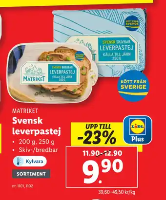 Lidl Svensk leverpastej erbjuda