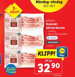 Lidl Svenskt skivat bacon erbjuda