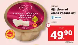 Lidl Hjärtformad Grana Padano ost erbjuda