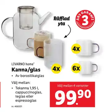 Lidl Kanna/glas erbjuda