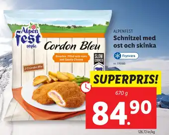 Lidl Schnitzel med ost och skinka erbjuda