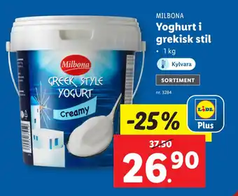 Lidl Yoghurt i grekisk stil erbjuda