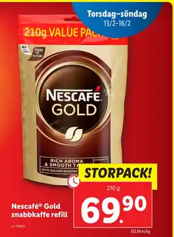 Lidl Nescafé Gold snabbkaffe refill erbjuda