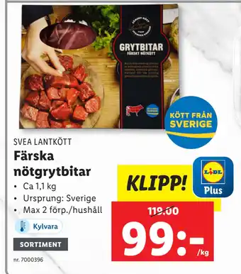 Lidl Färska nötgrytbitar erbjuda