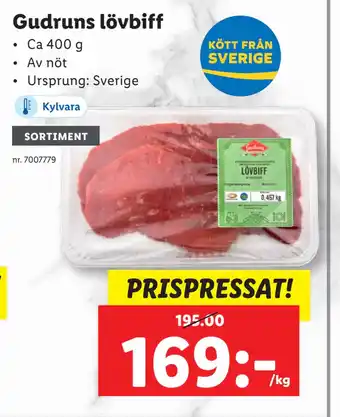 Lidl Gudruns lövbiff erbjuda