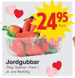 Matöppet Jordgubbar erbjuda