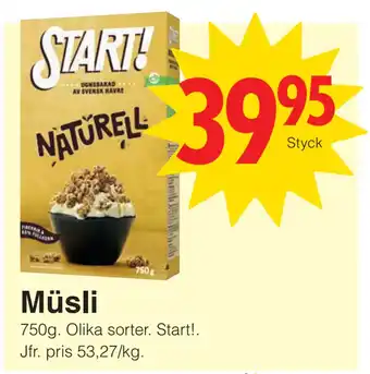 Matöppet Müsli erbjuda