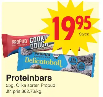 Matöppet Proteinbars erbjuda