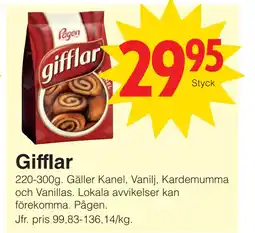 Matöppet Gifflar erbjuda