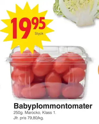 Matöppet Babyplommontomater erbjuda