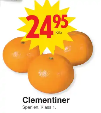 Matöppet Clementiner erbjuda