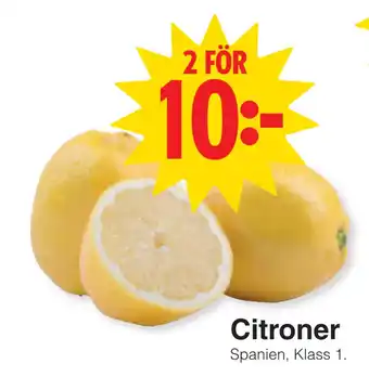 Matöppet Citroner erbjuda