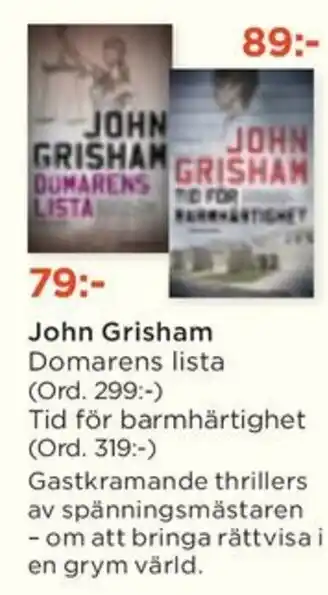 Akademibokhandeln John Grisham erbjuda