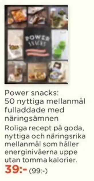 Akademibokhandeln Power snacks: 50 nyttiga mellanmål erbjuda